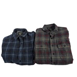 Crayers Heritage Flannels Mens L G Plaid Long Sleeve Button Up Shirt Cotton